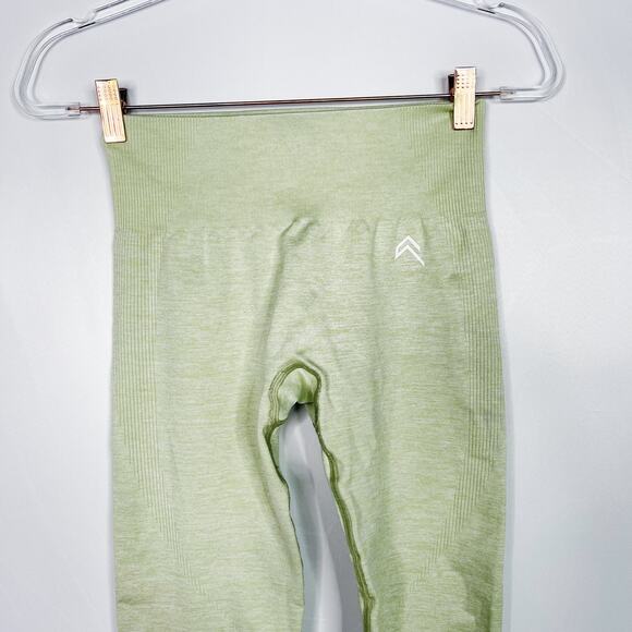 Gymshark XSmall XS Seamless Marled Leggings Light Green Workout Womens Fitted - Picture 3 of 7